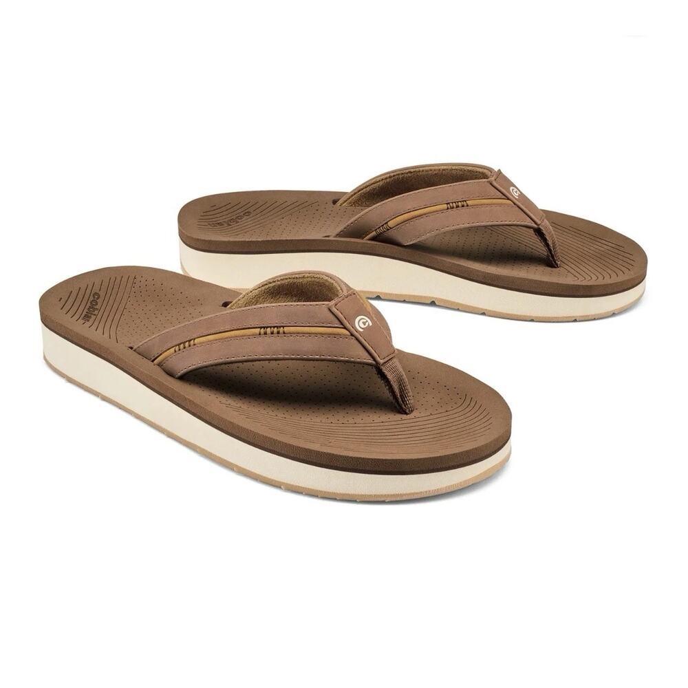 COBIAN Men's Ponto Rise Tan Arch Support Sandals (PTR24-200-08) Size 8 US EU 40